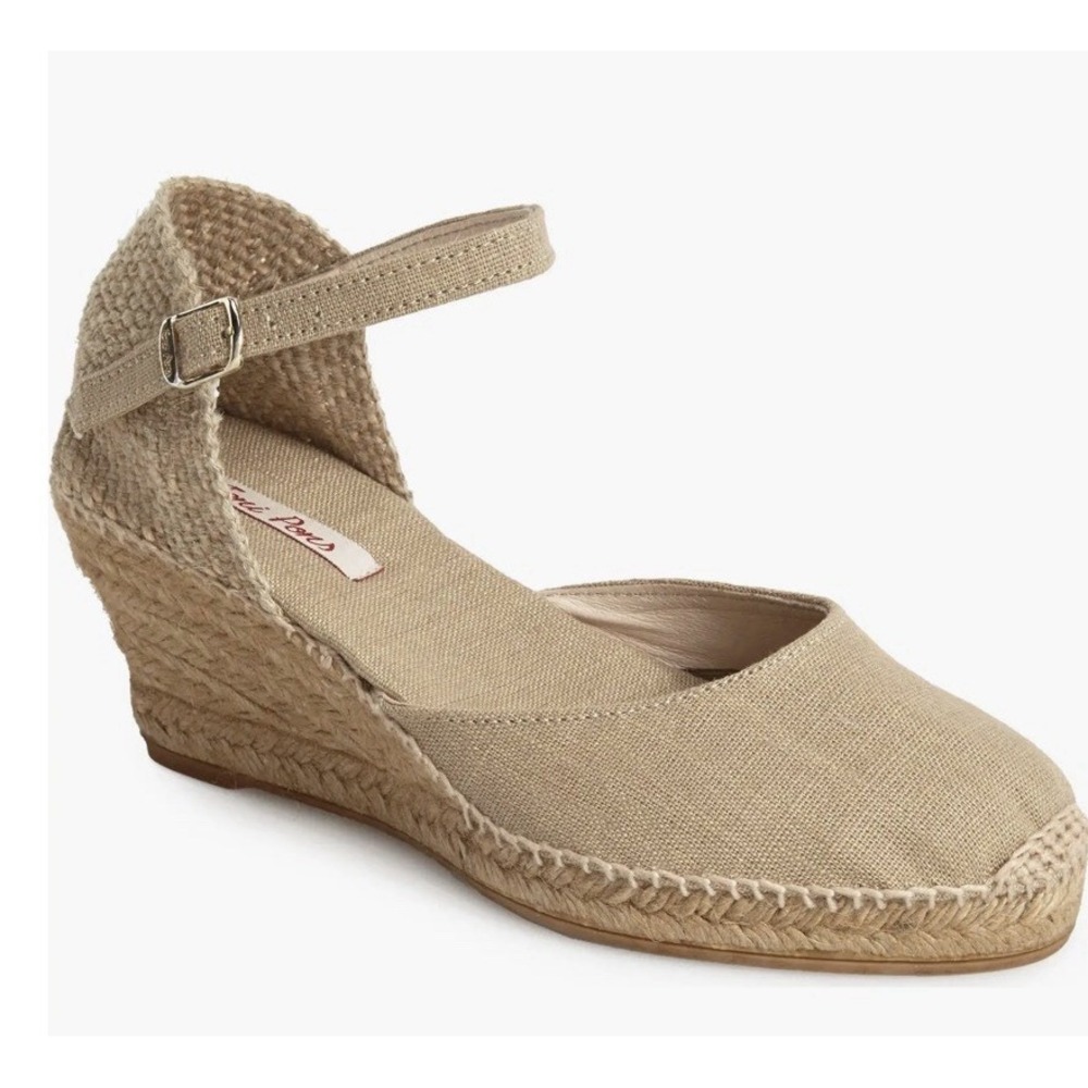 Toni Pons Laia-NT linen wedge espadrilles Size 39 US 8-8.5 Beige